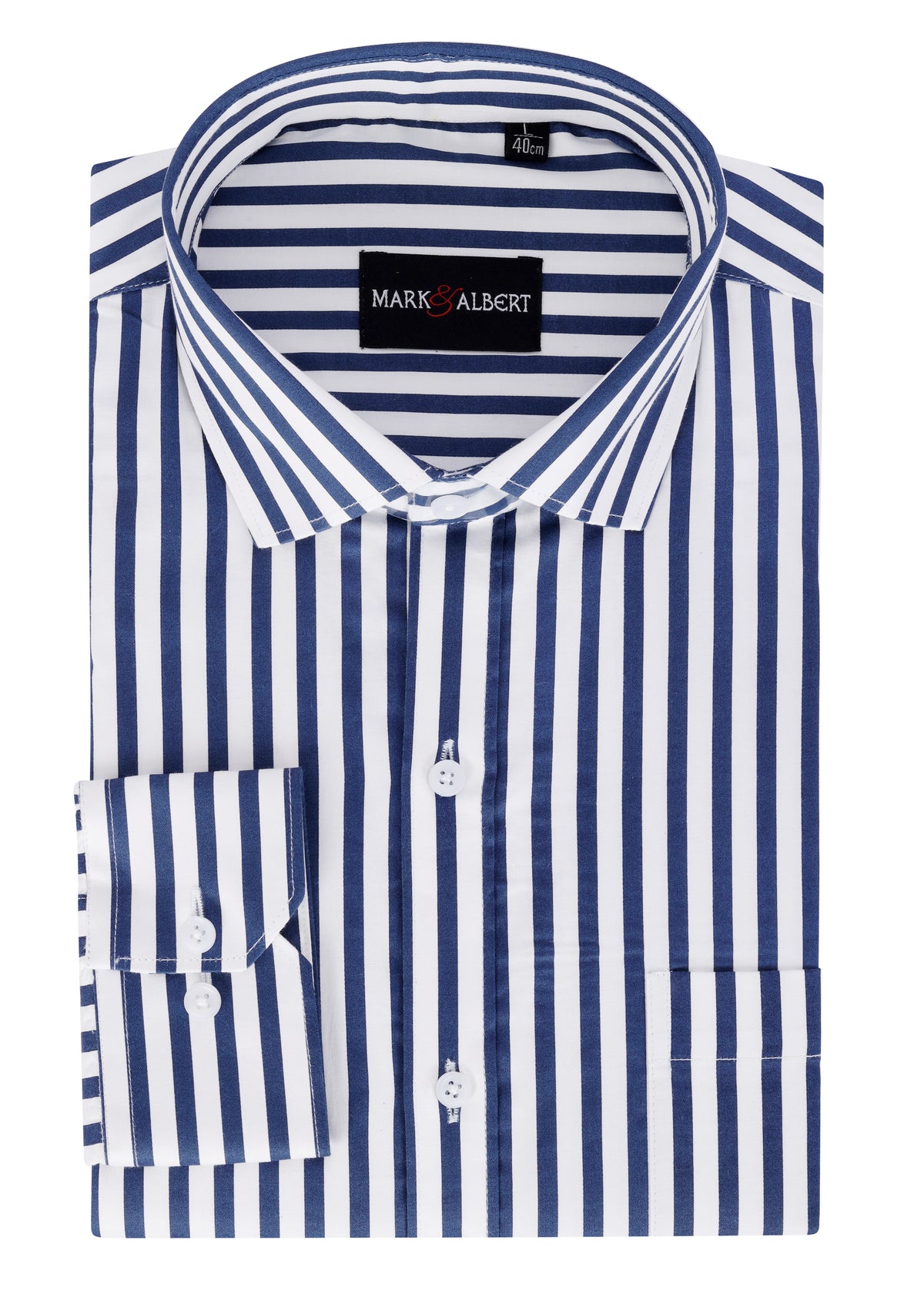Men's 100% Cotton Blue Striped Shirt