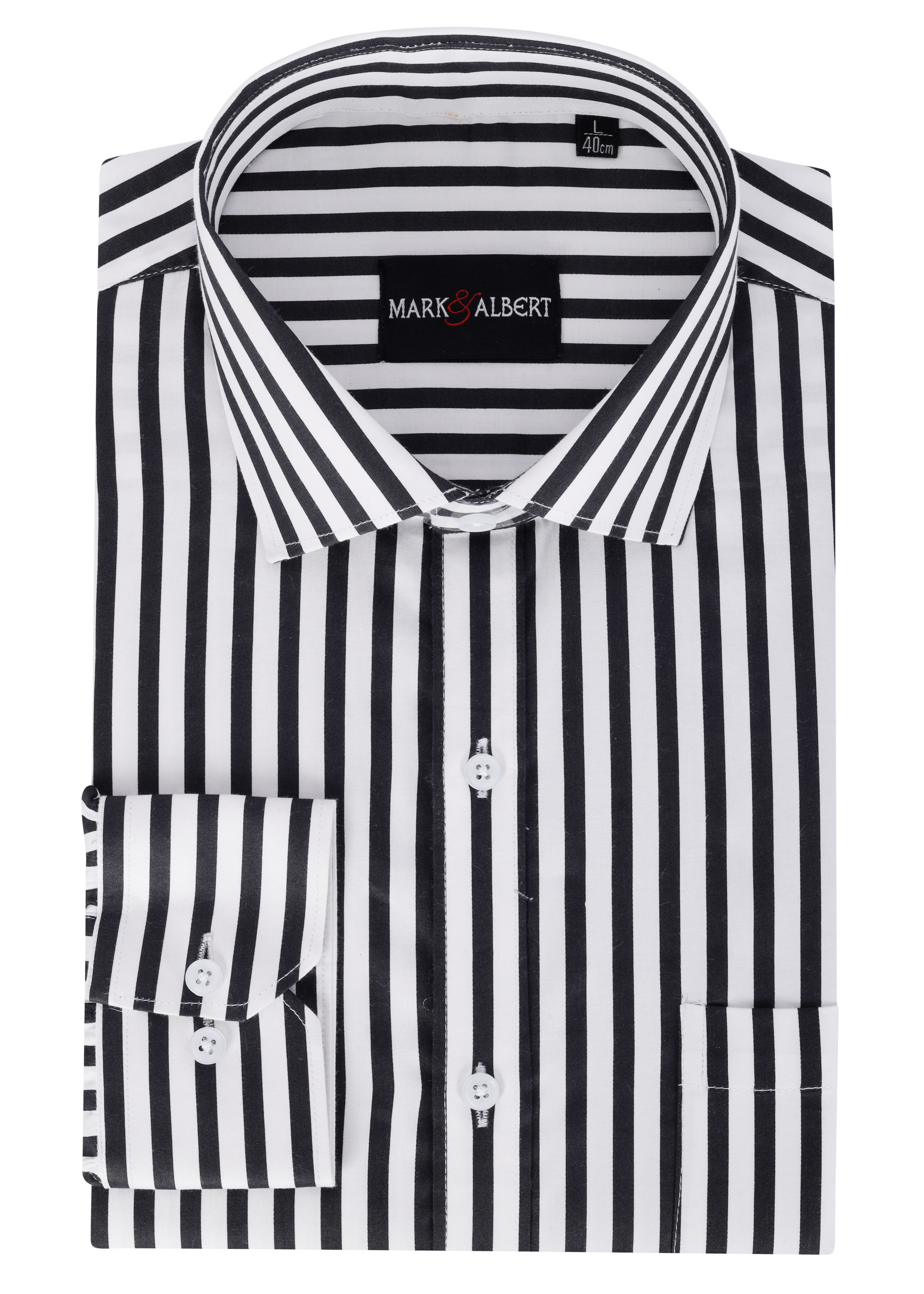 Men's 100% Cotton Black Striped Shirt