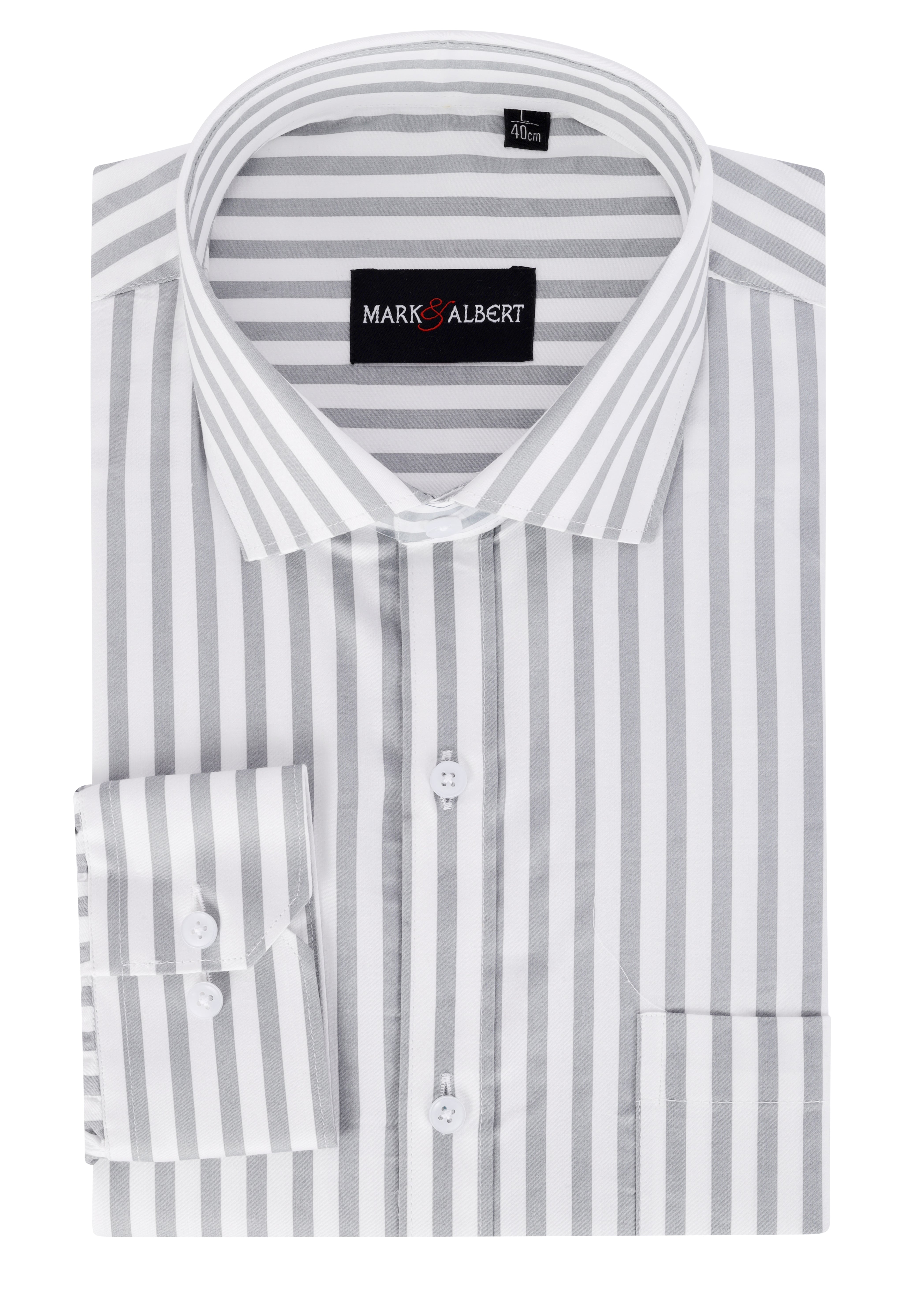 Men's 100% Cotton Grey Striped Shirt