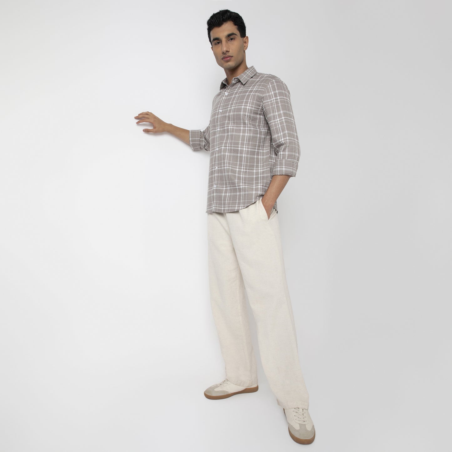 Waffle Dobby Checkered Shirt