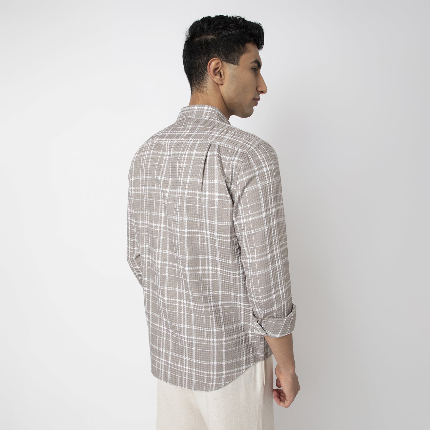 Waffle Dobby Checkered Shirt
