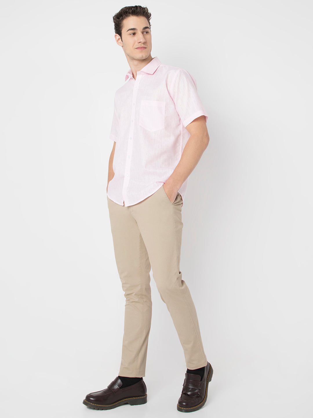 Cotton Linen Half Sleeve Shirt