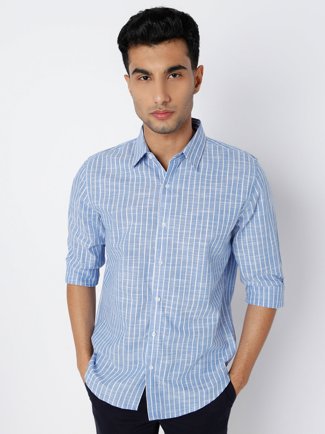 Blue Striped Linen Shirt