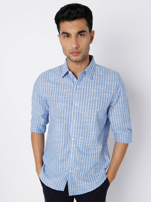 Blue Striped Linen Shirt
