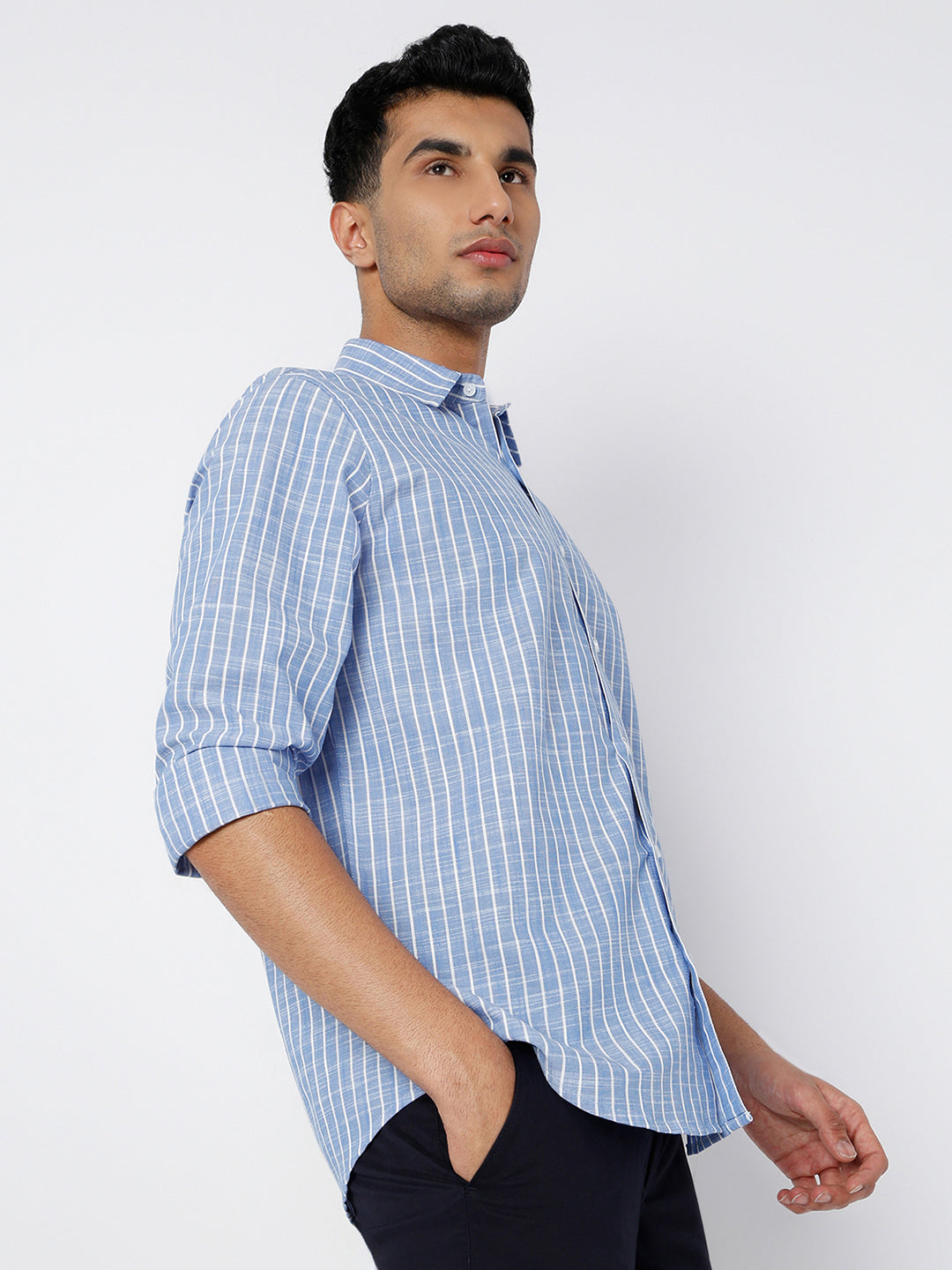 Blue Striped Linen Shirt