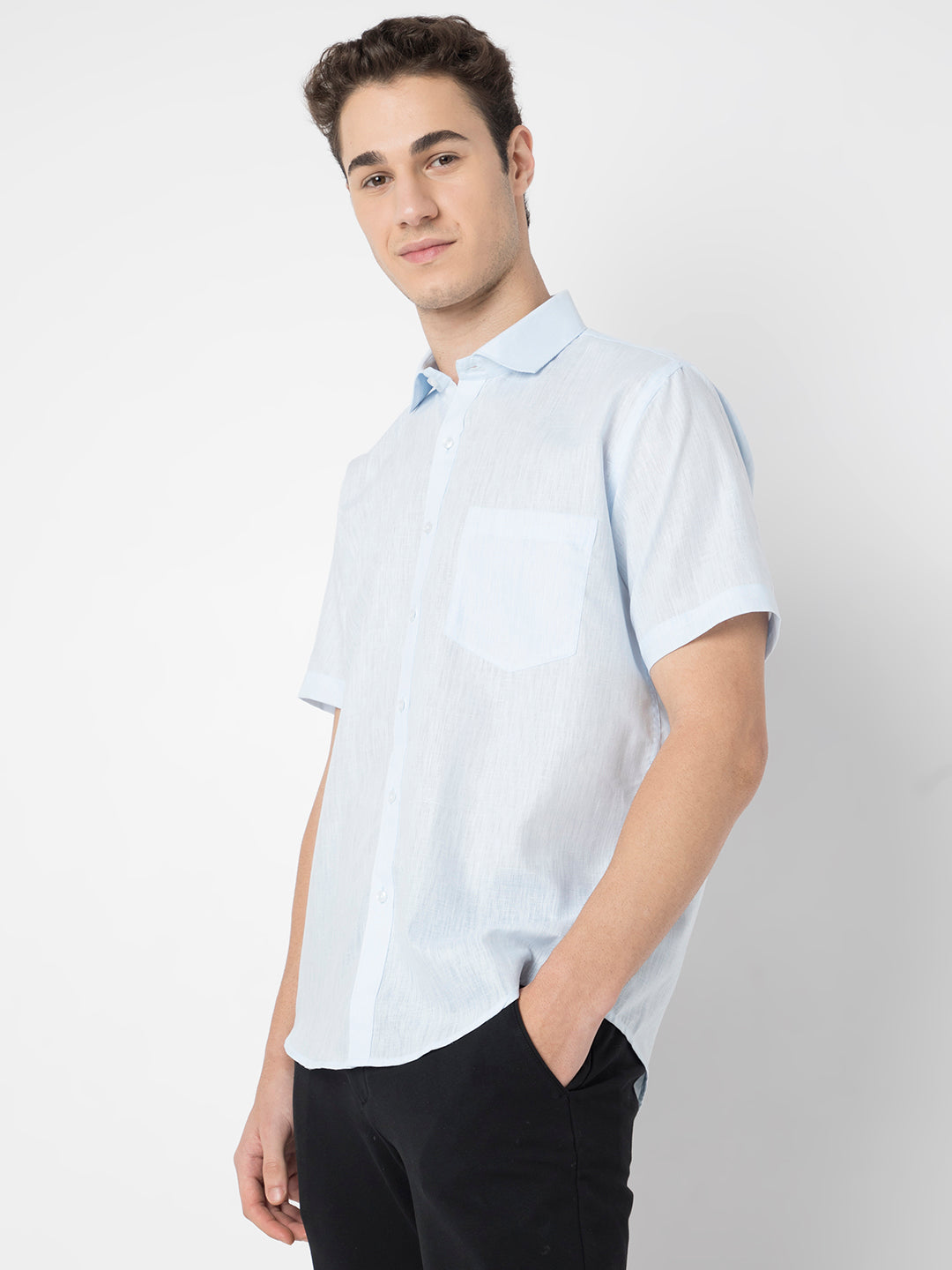 Cotton Linen Half Sleeve Shirt