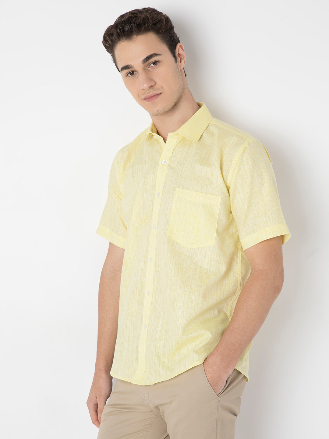 Cotton Linen Half Sleeve Shirt