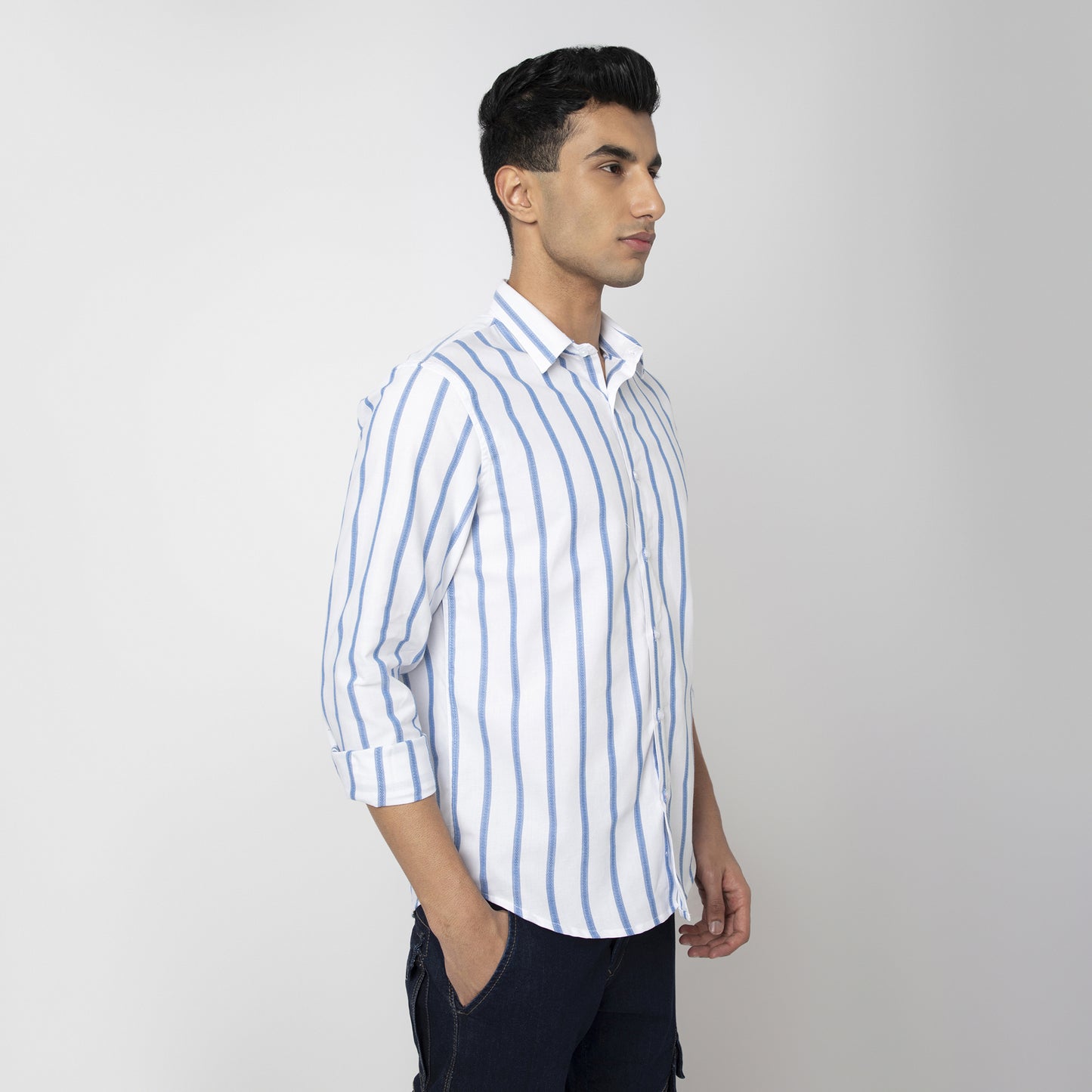 Striped Cotton Casual Shirt