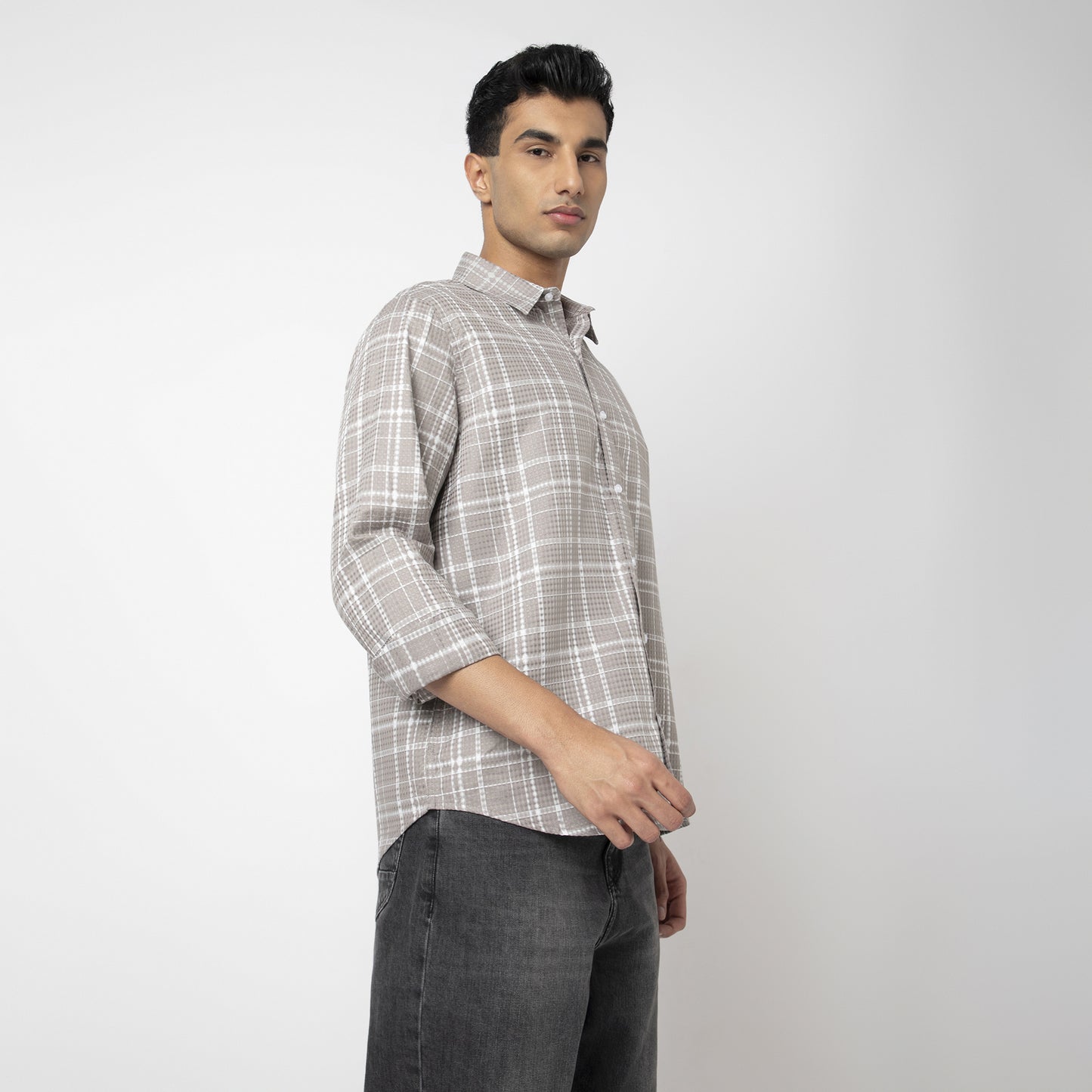 Waffle Dobby Checkered Shirt