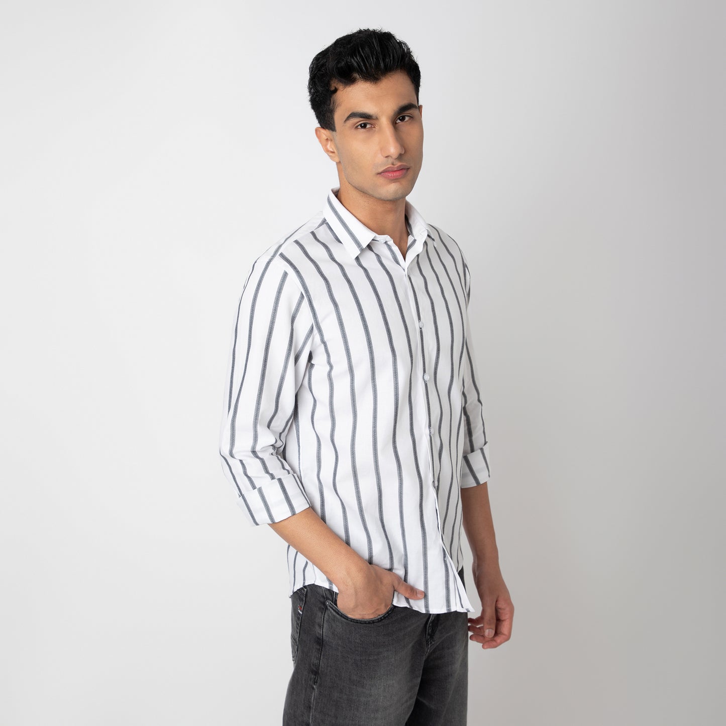 Striped Cotton Casual Shirt