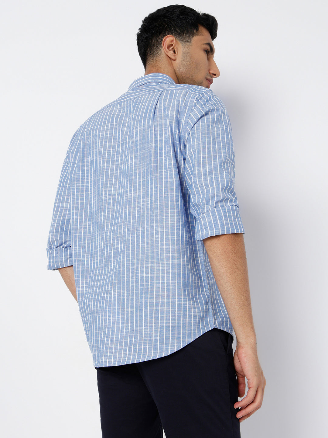 Blue Striped Linen Shirt