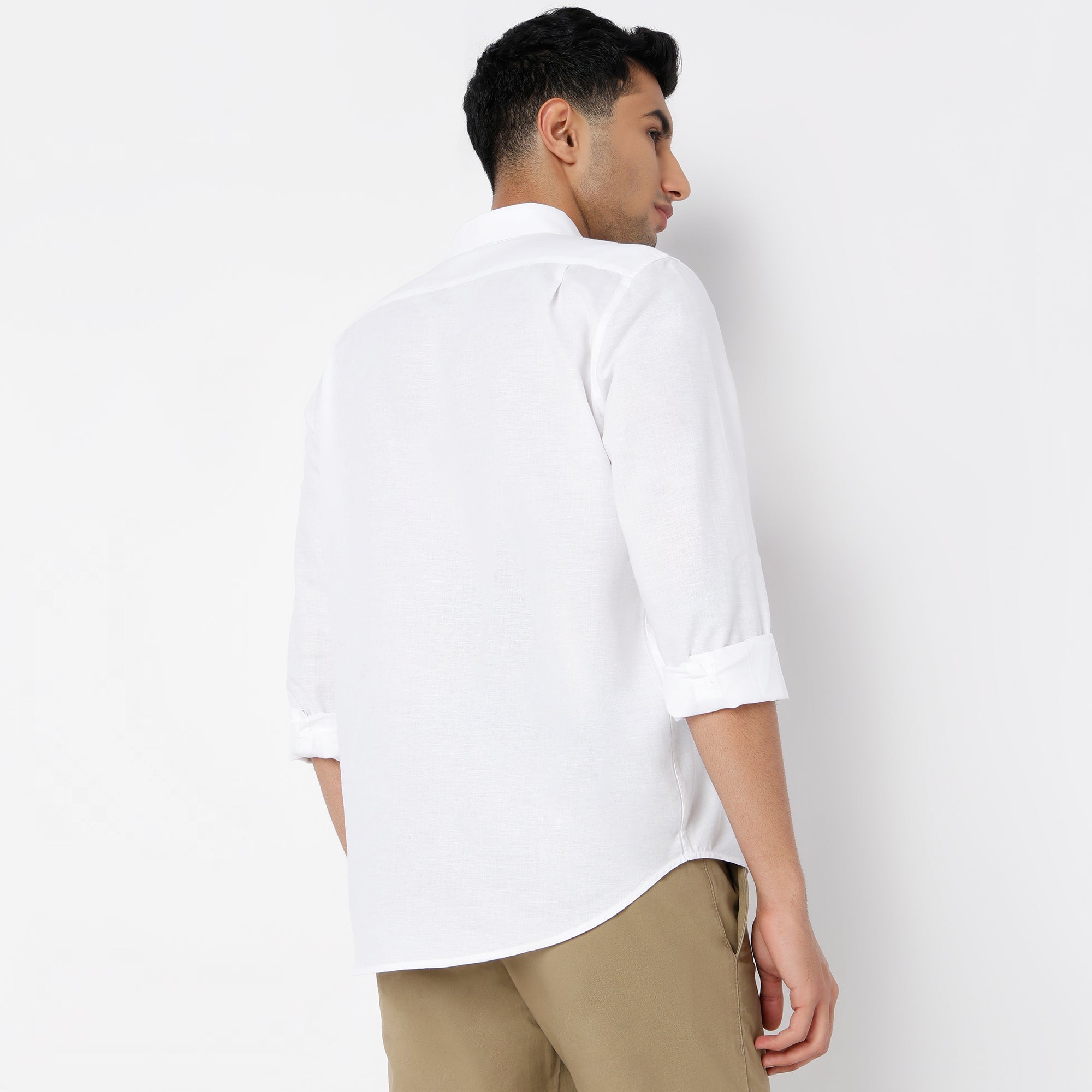 Men's White Linen Casual Shirt