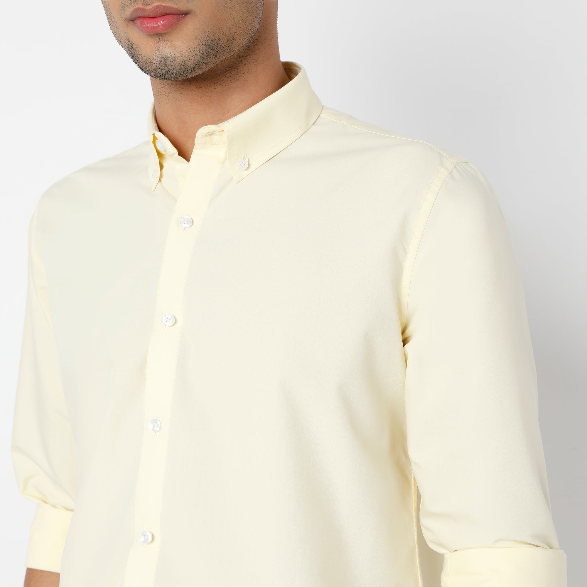 Men's Yellow Linen Casual Shirt