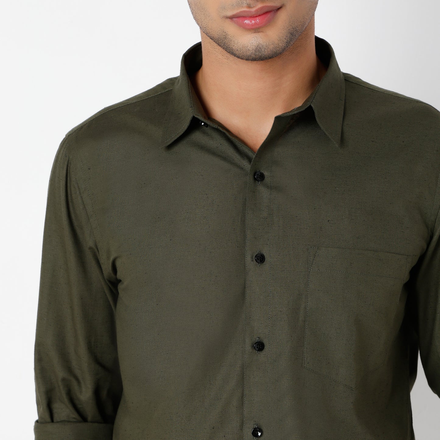 Men's Green Linen Casual Shirt