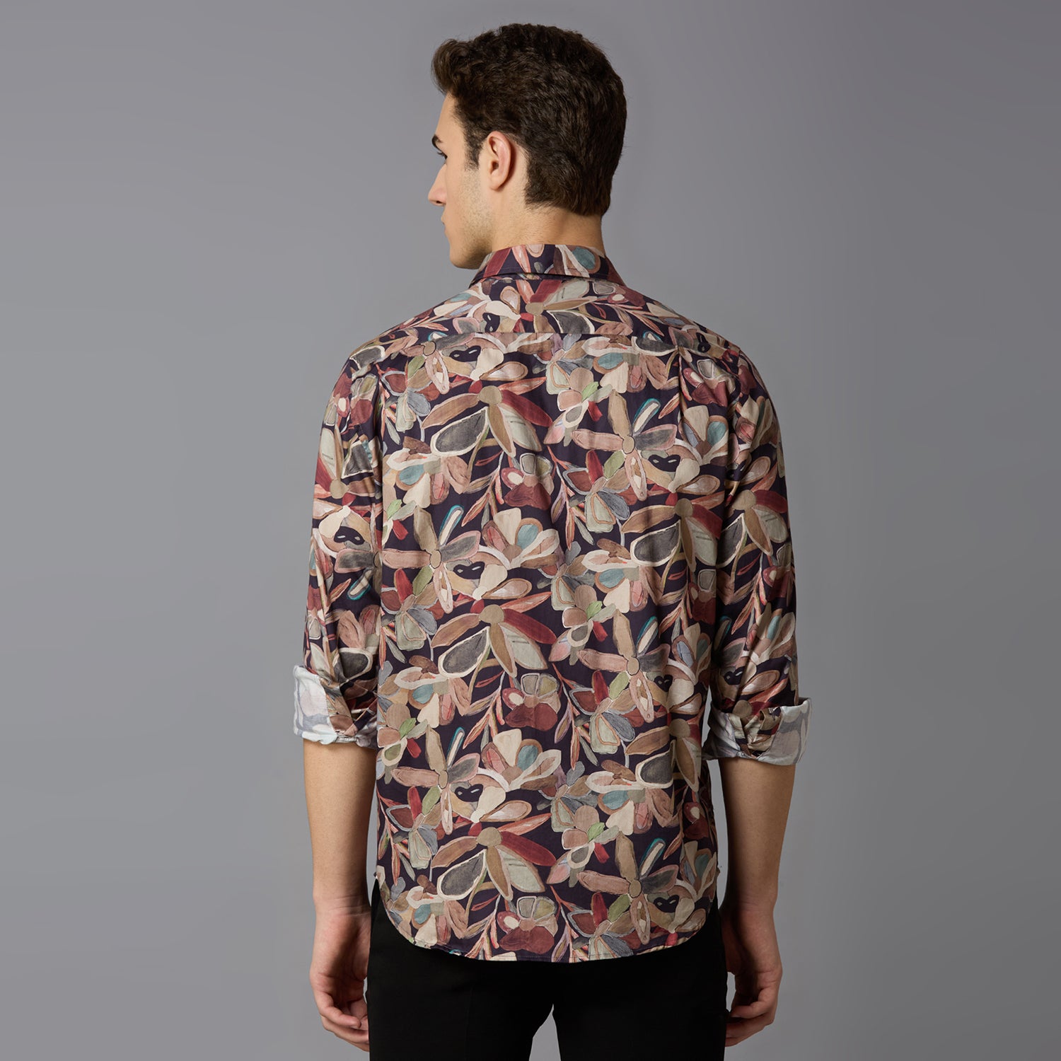 Men's Slim Fit Red 100% Cotton Printed Shirt | Mark & Albert
