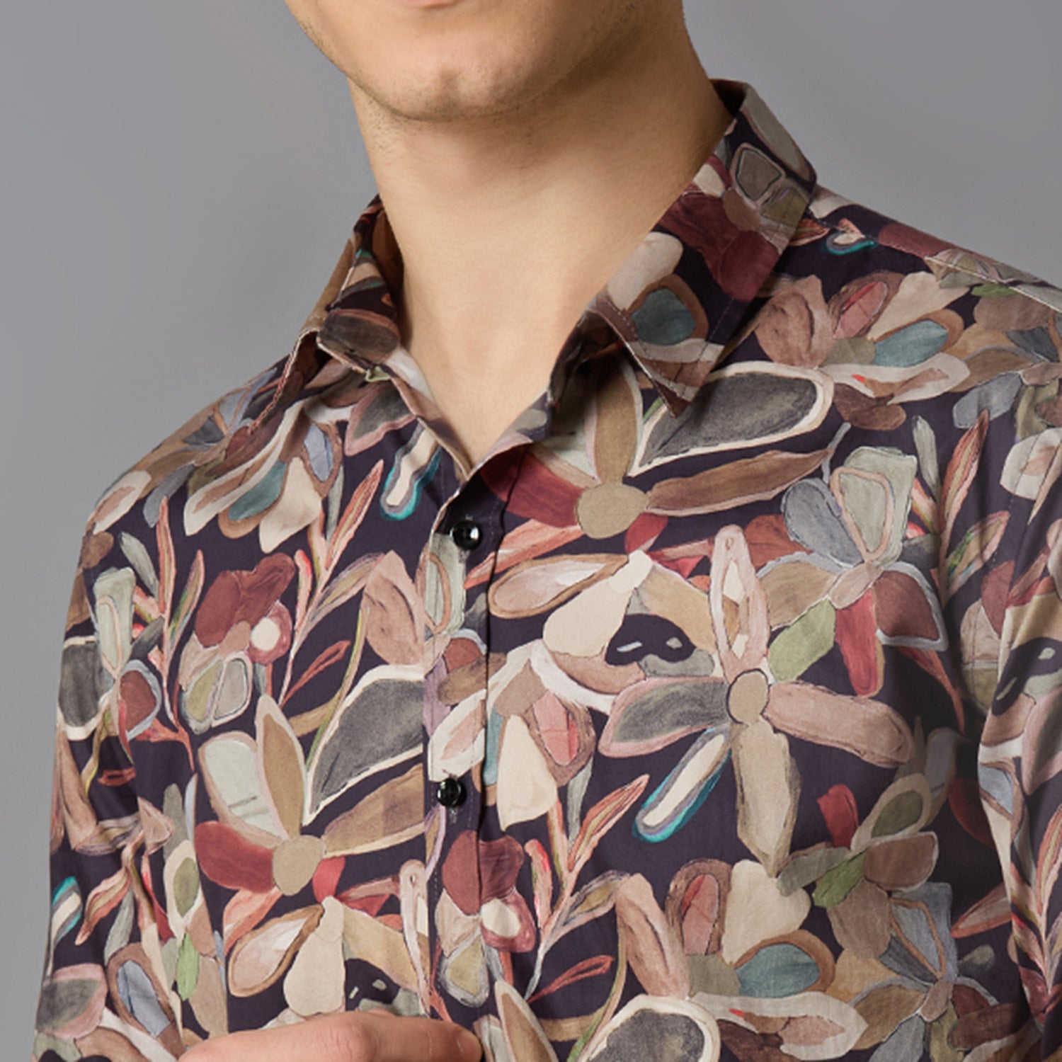Men's Slim Fit Red 100% Cotton Printed Shirt | Mark & Albert