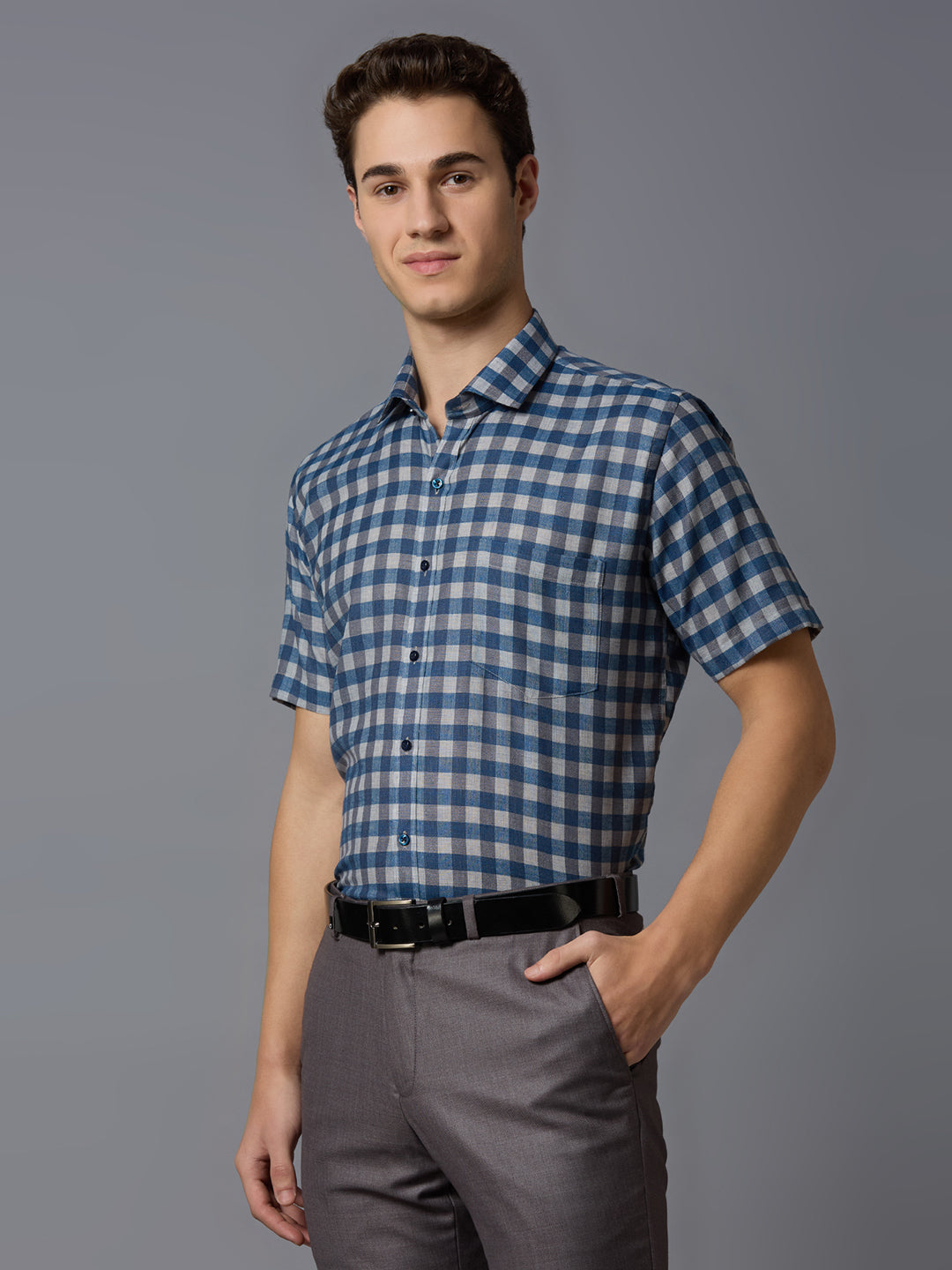 Half Sleeve Checks Shirt