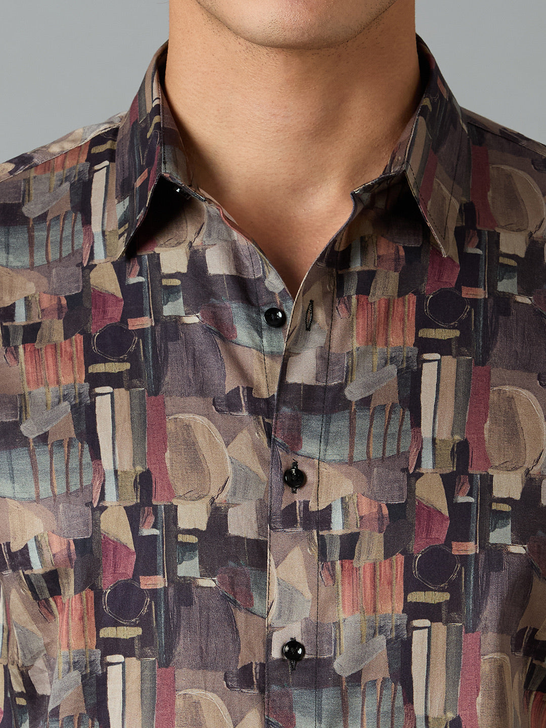 Men's Slim Fit Red 100% Cotton Printed Shirt | Mark & Albert