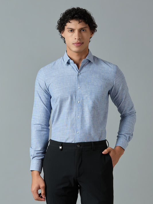 Slim Fit Cotton Linen Striped Shirt