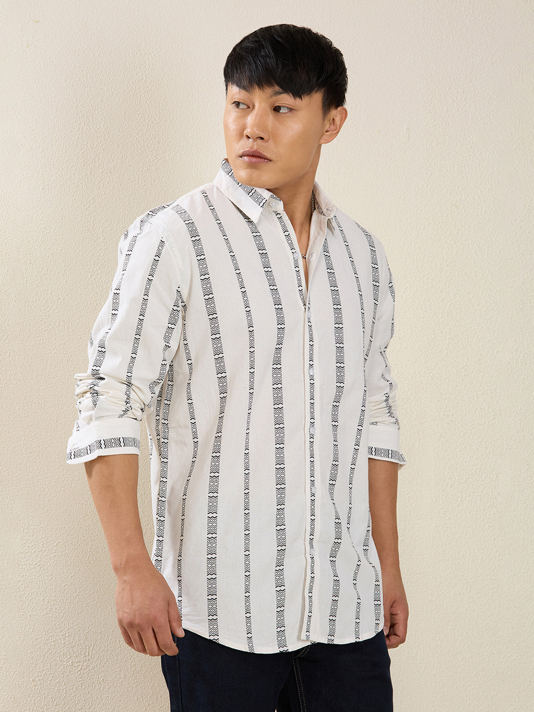 Striped Cotton Casual Shirt