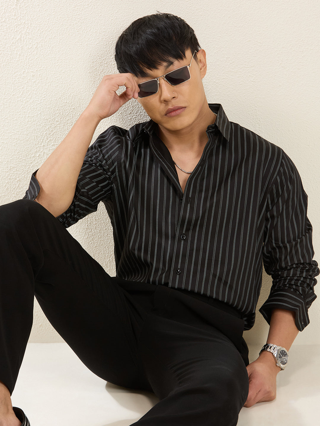 Shadow Stripes – 100% Cotton Slim Fit Shirt