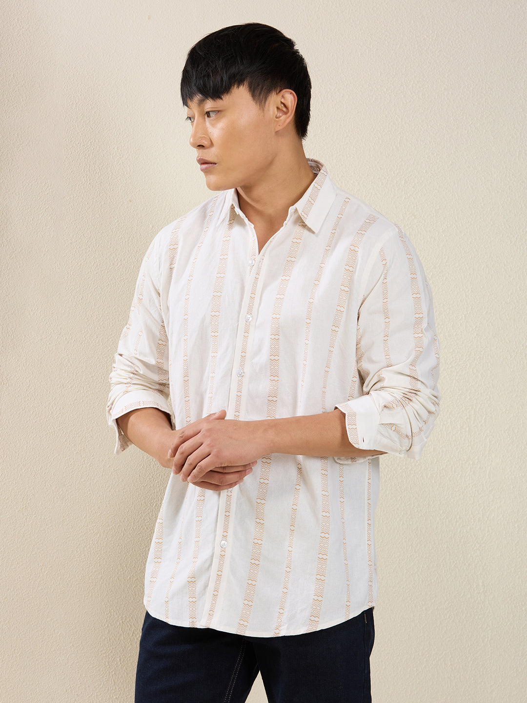 Striped Cotton Casual Shirt
