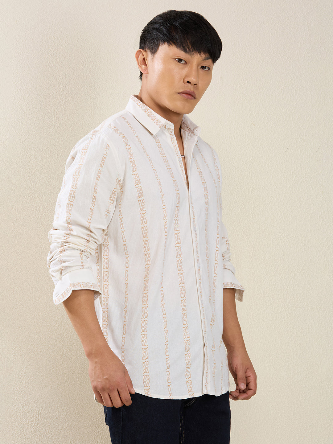 Striped Cotton Casual Shirt