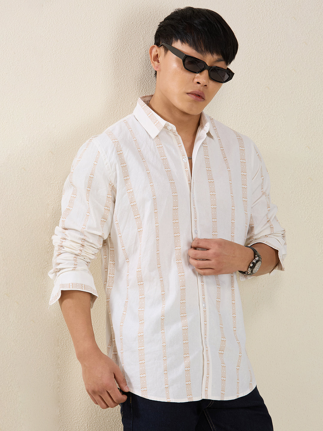 Striped Cotton Casual Shirt