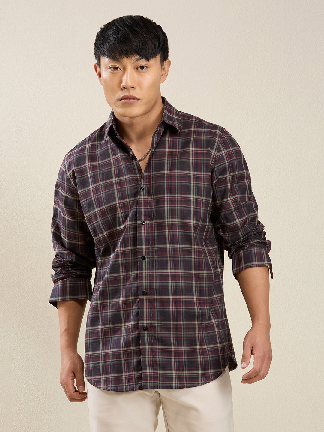 Men’s Slim Fit Checkered Shirt