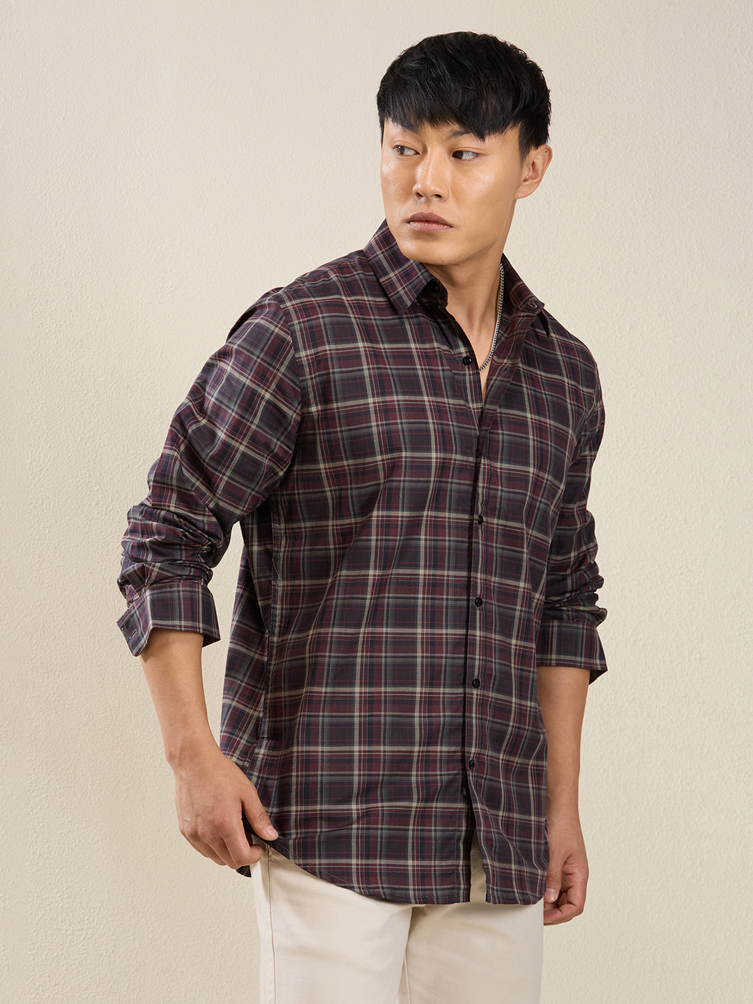 Men’s Slim Fit Checkered Shirt