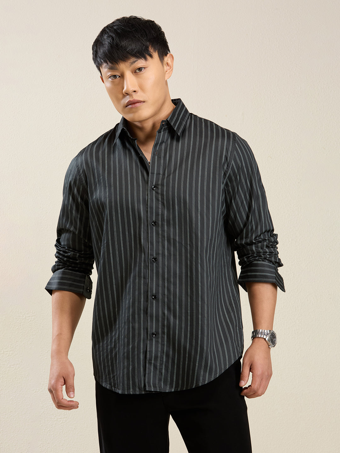 Olive Crest – 100% Cotton Slim Fit Shirt