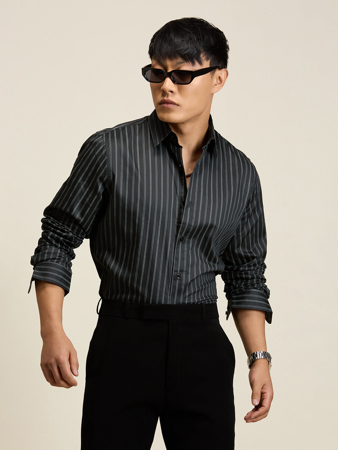 Olive Crest – 100% Cotton Slim Fit Shirt