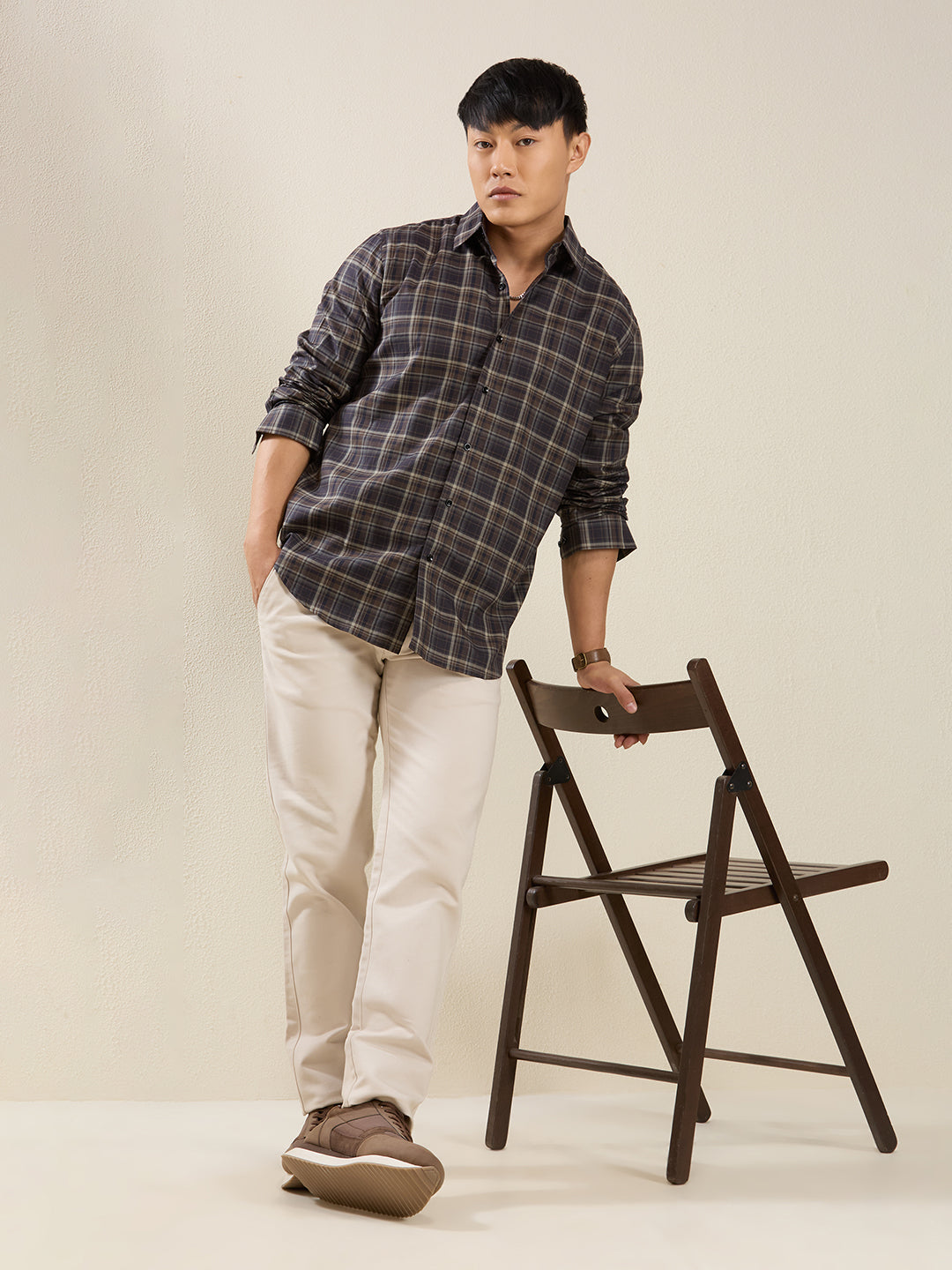 Men’s Slim Fit Checkered Shirt