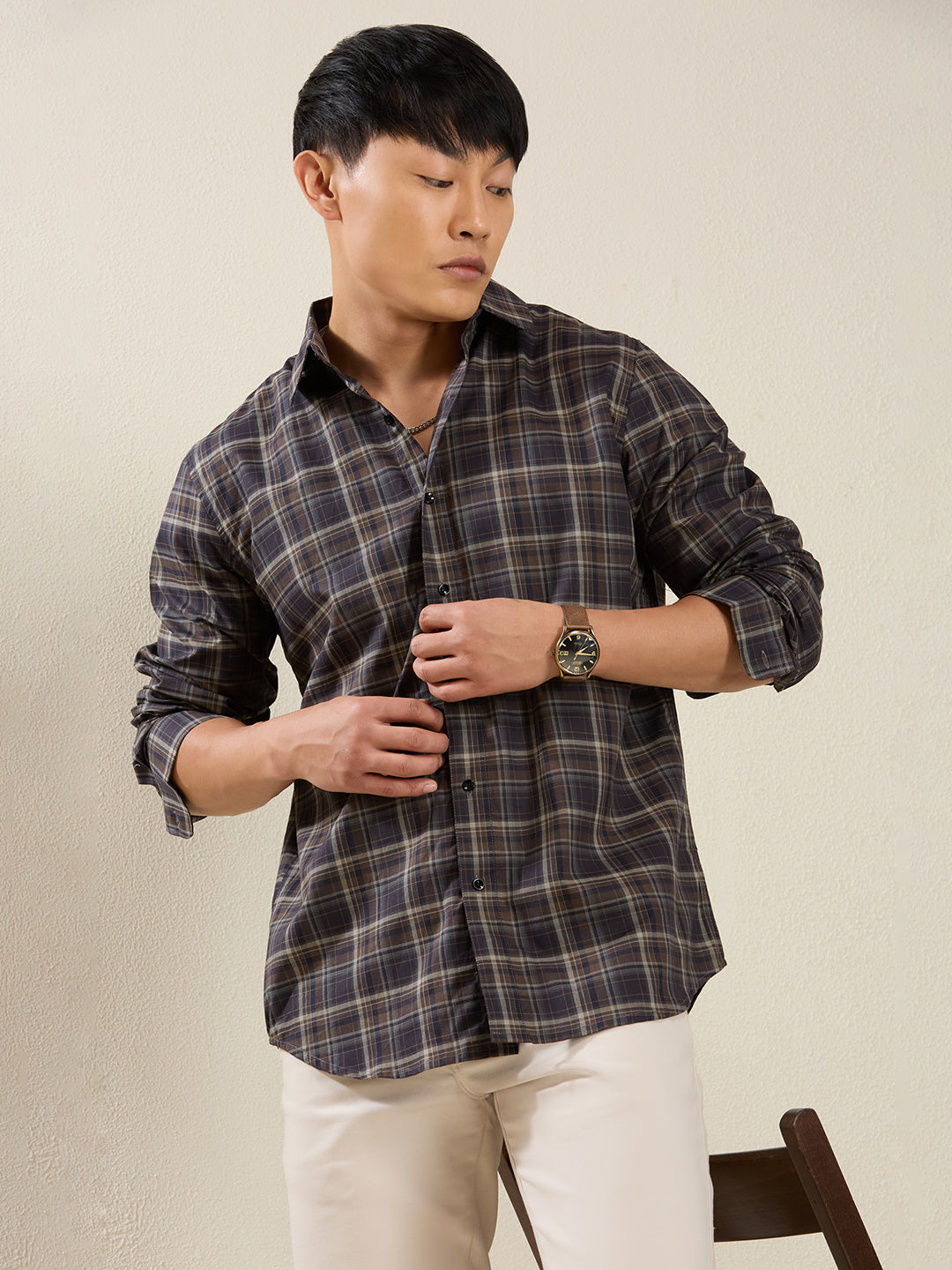 Men’s Slim Fit Checkered Shirt