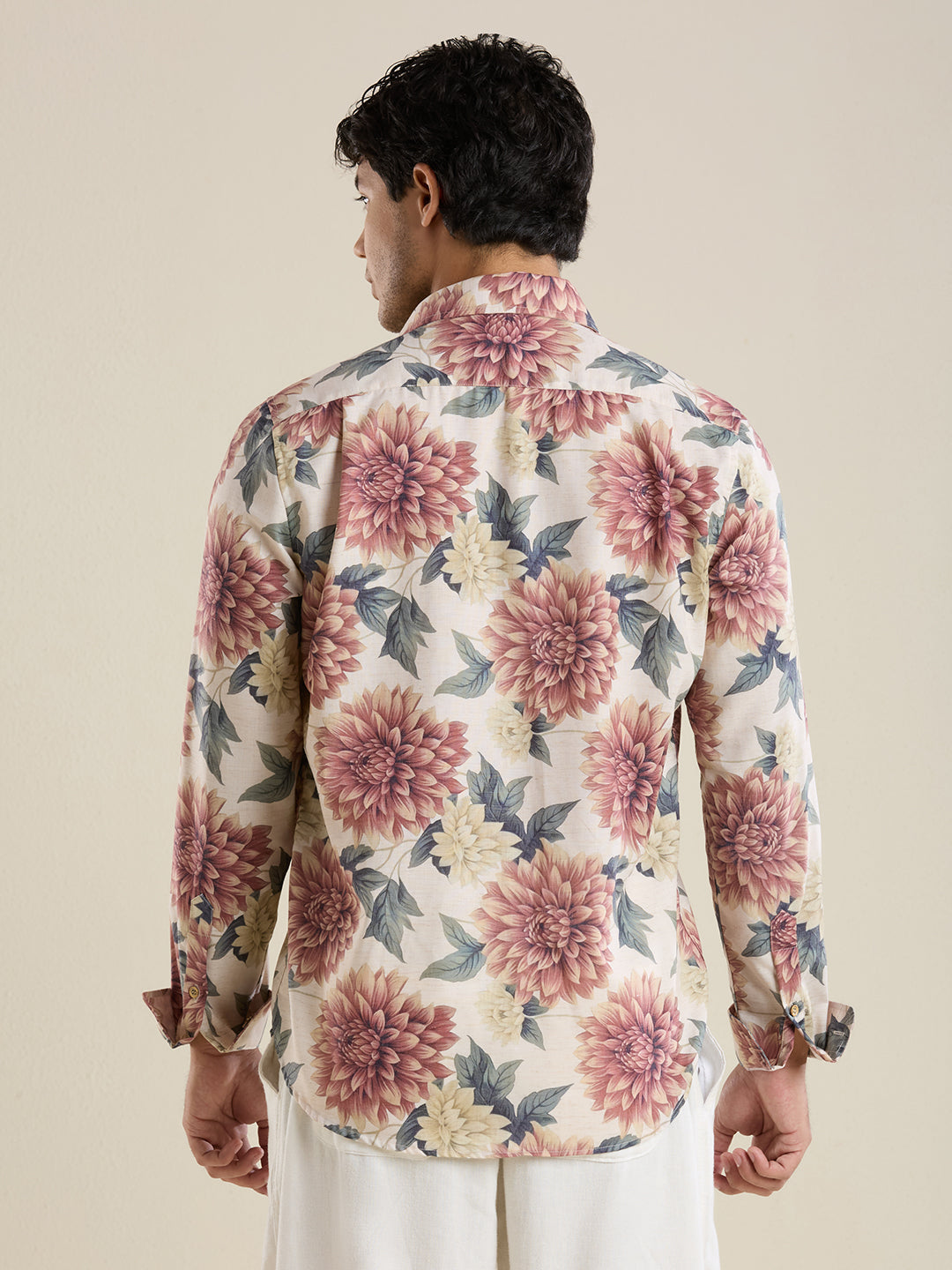 Men's Slim Fit Floral Linen Shirt | Mark & Albert