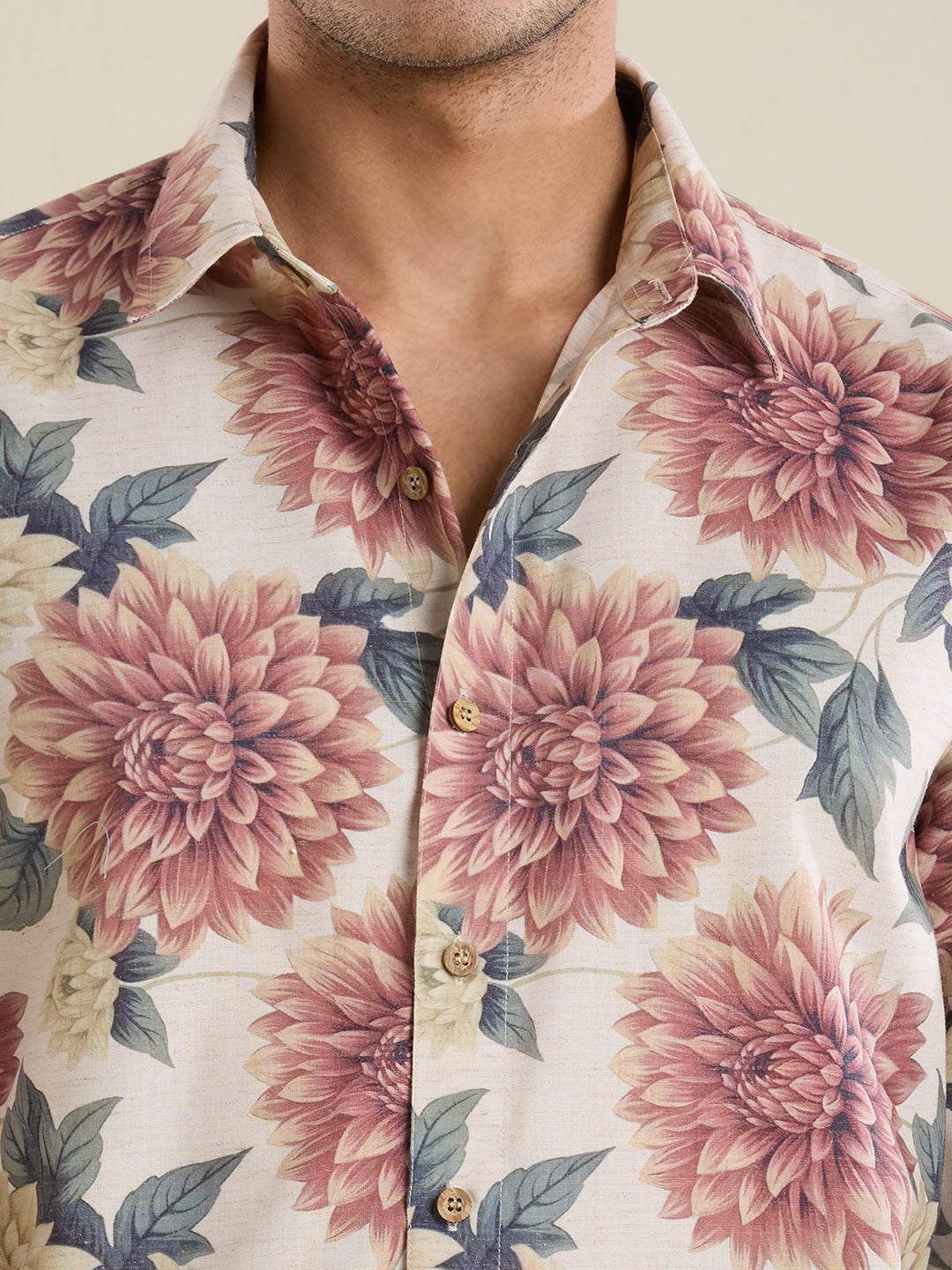 Men's Slim Fit Floral Linen Shirt | Mark & Albert