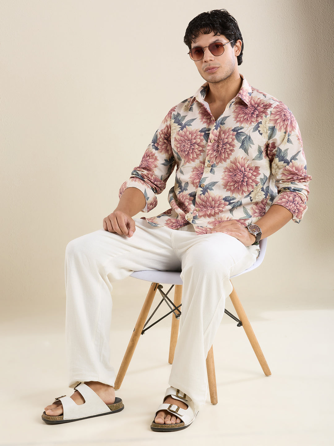 Men's Slim Fit Floral Linen Shirt | Mark & Albert