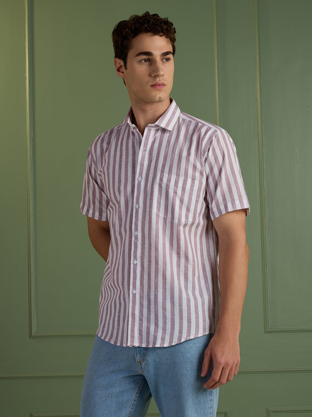 slim linen-cotton dress shirt Slim-Fit Linen-Cotton Dress Shirt
