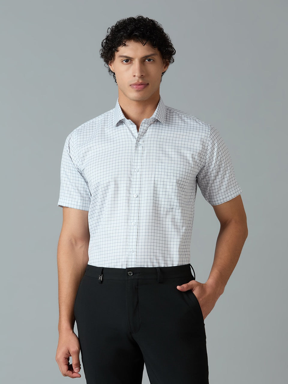 Short Sleeve Checkered Shirt