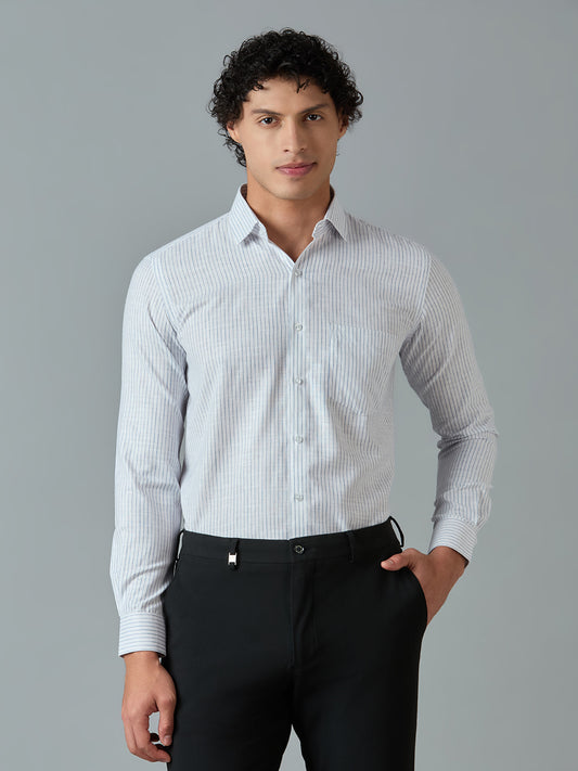 Slim Fit Cotton Linen Striped Shirt