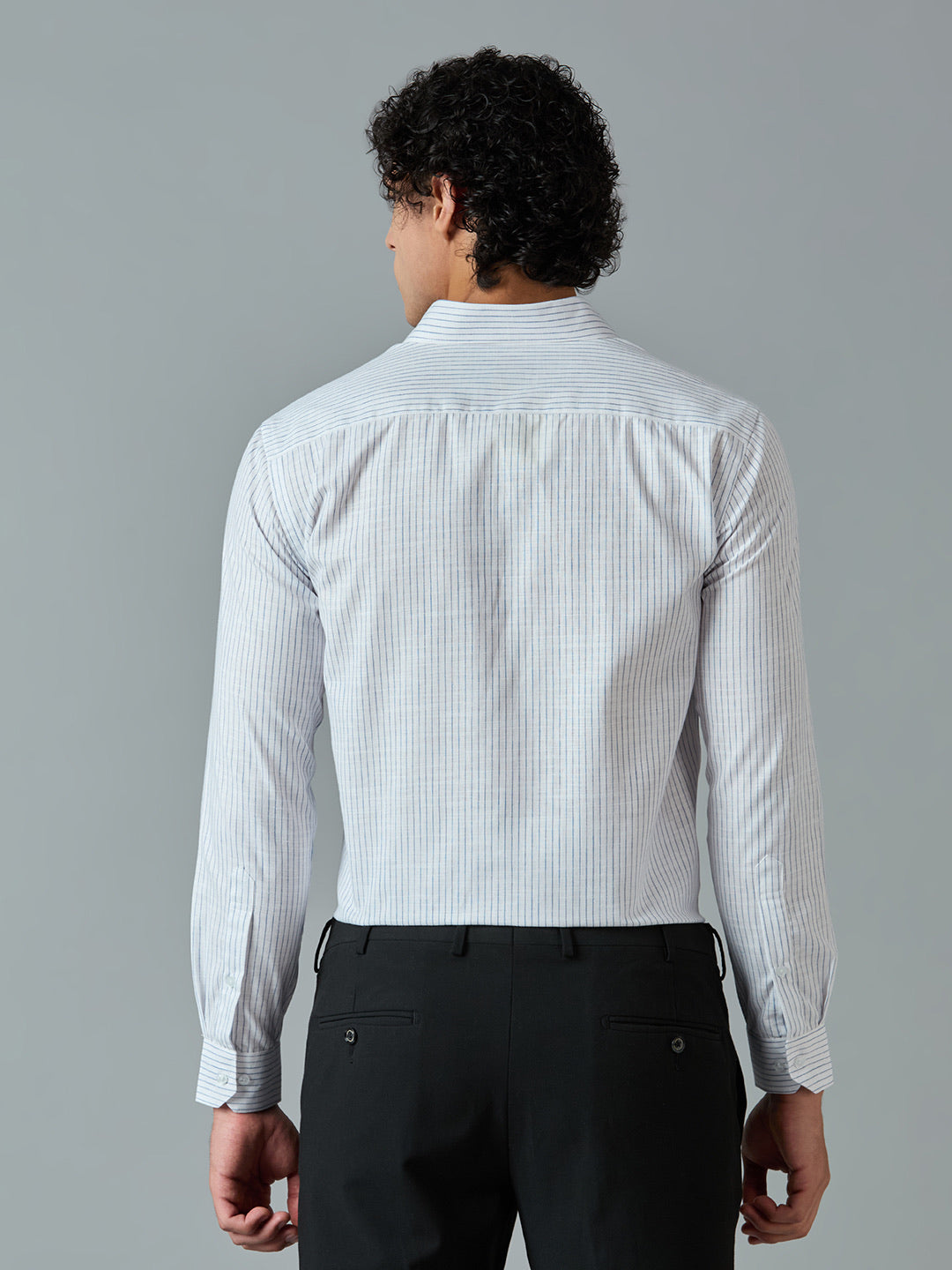 Slim Fit Cotton Linen Striped Shirt