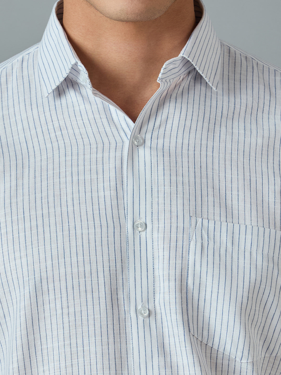 Slim Fit Cotton Linen Striped Shirt