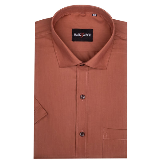 Core Wrinkle Free Rust Half Sleeve Shirt