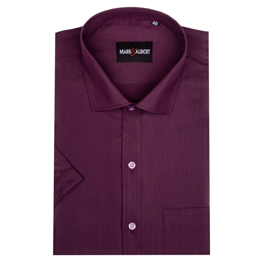 Core Wrinkle Free Wine Half Sleeve Shirt