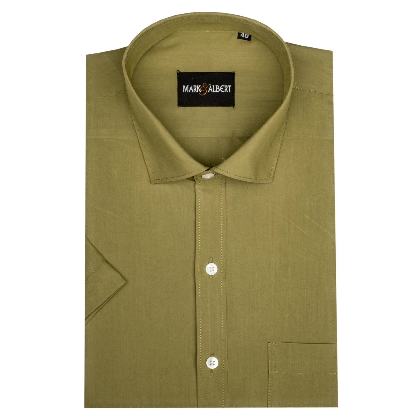 Core Wrinkle Free Green Tea Half Sleeve Shirt