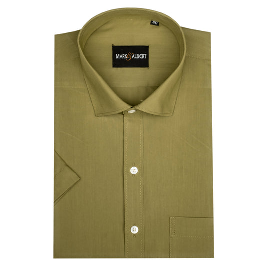 Core Wrinkle Free Green Tea Half Sleeve Shirt