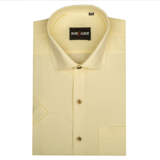 Core Wrinkle Free Lemon Yellow Half Sleeve Shirt