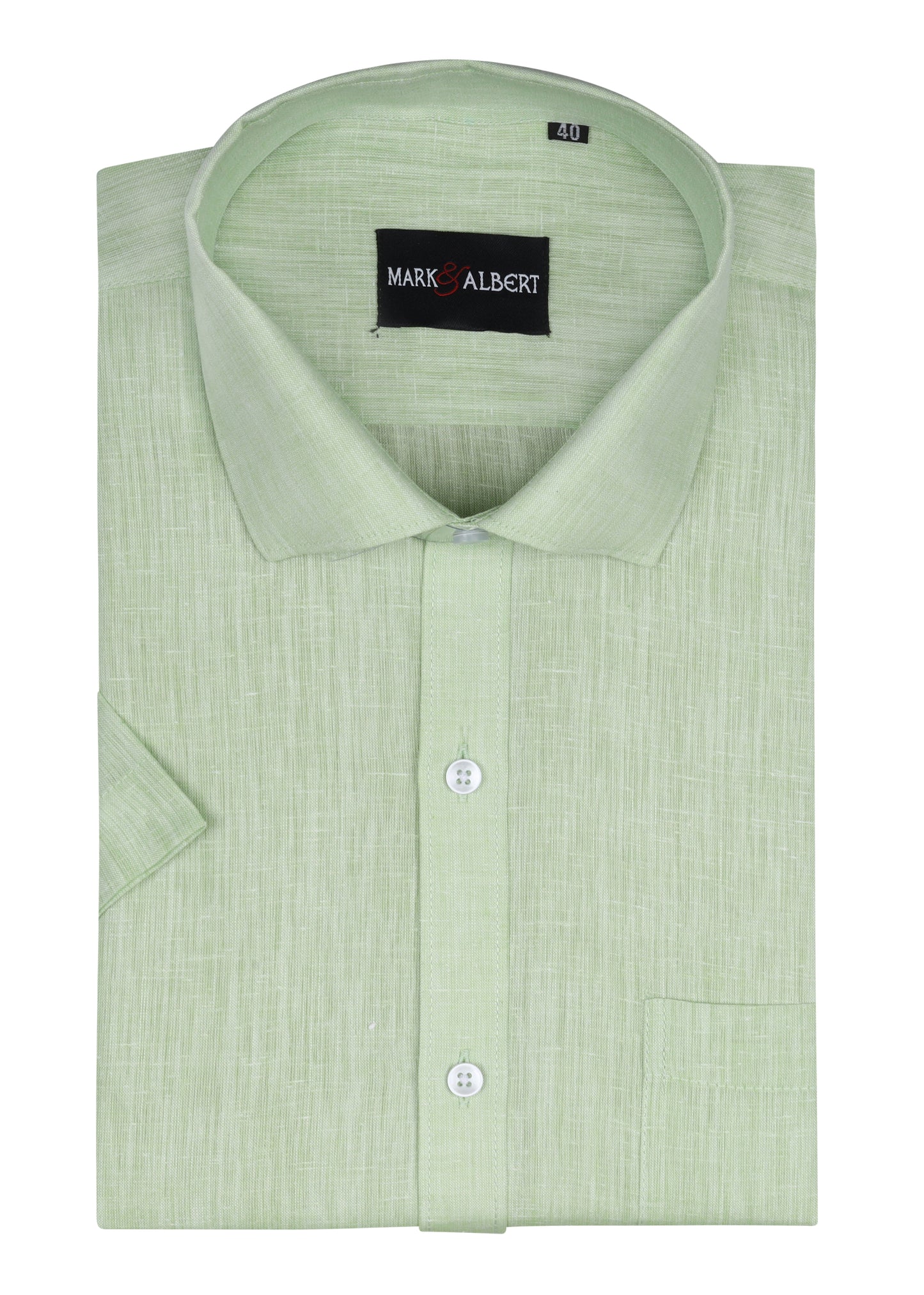 Core Cotton linen Green Half Sleeve Shirt