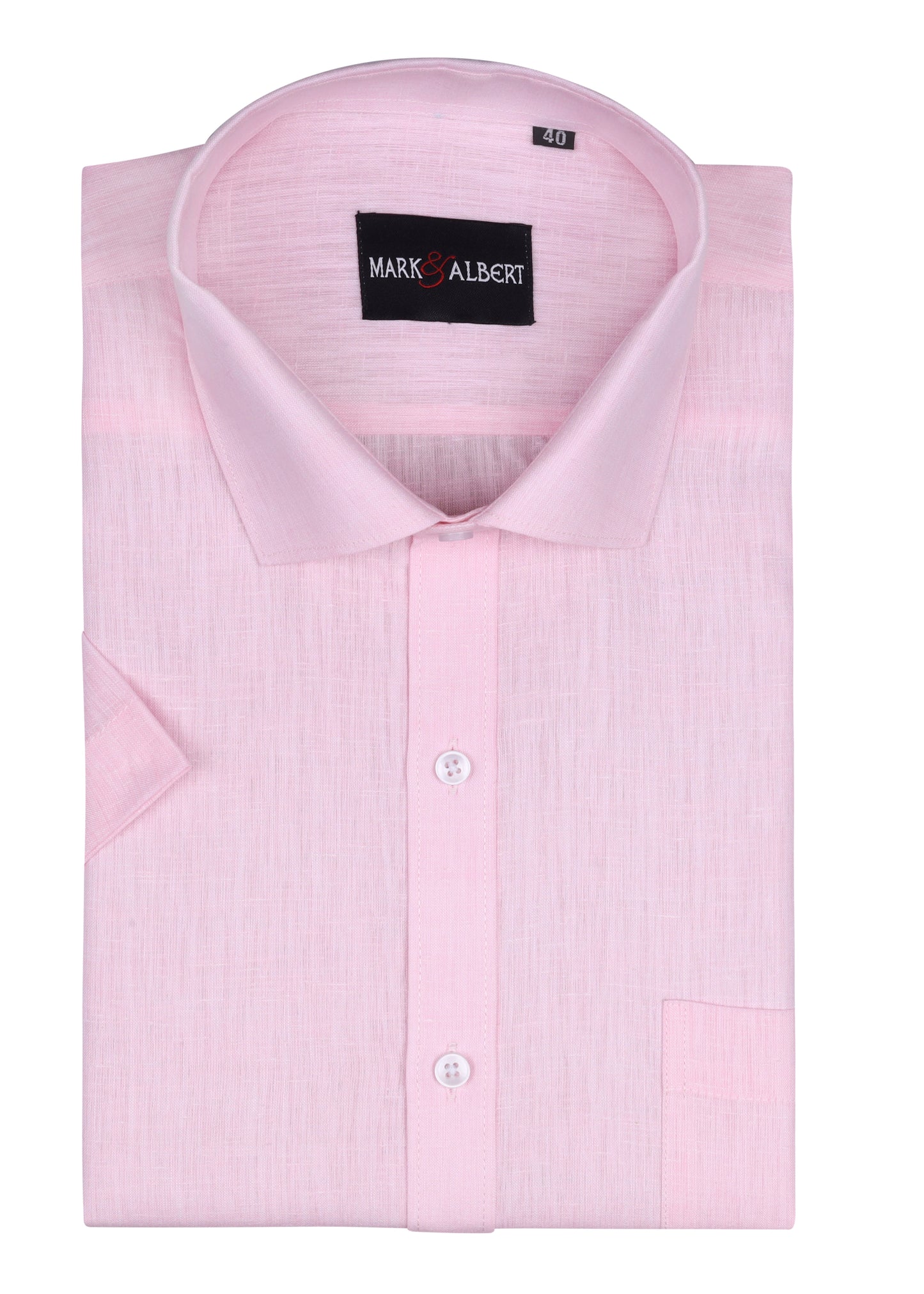 Pink Half Sleeve Linen Shirt