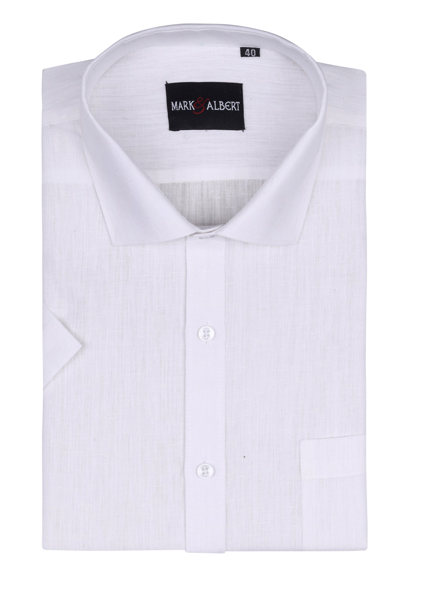 White Half Sleeve Linen Shirt